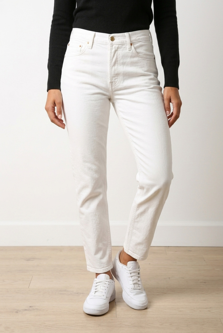 Citizens of Humanity Premium Vintage High Rise Straight Leg Jeans in White